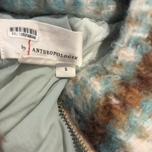 ANTHROPOLOGIE SIZE SMALL BRUSHED PLAID PUFFER JACKET - Picture 4 of 6